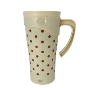 Travel mug 13.5oz self stirring Polka Dots Cream Red coffee drink cup Target